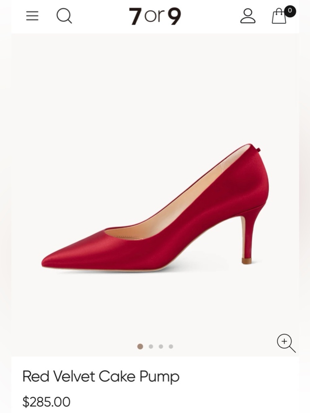 Genuine Silk 7or9 Red Velvet Cake Pump in Size 36 or 6 US